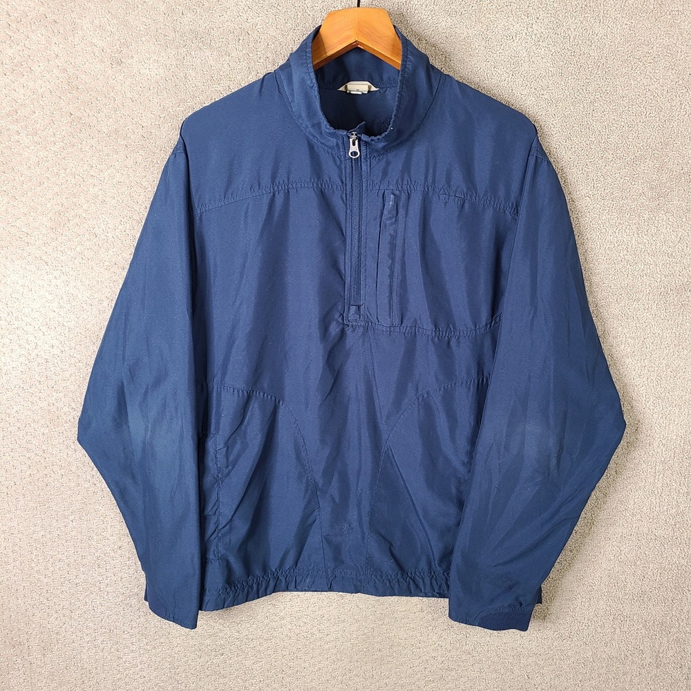 Duluth Trading Co Jacket Mens Medium Blue Half Zip Windbreaker Pullover Casual‎